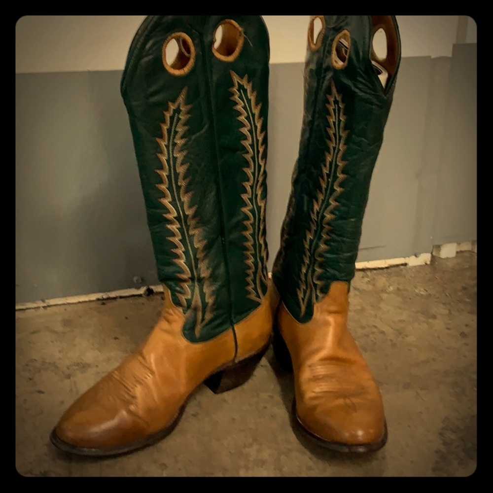 Vintage Mens Tony Lama Cowboy Boots -8 D